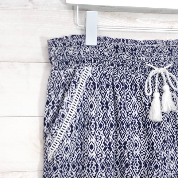 Briggs Wm's Linen Blend Short • Sz L • Navy Print • NWT - Picture 3 of 9